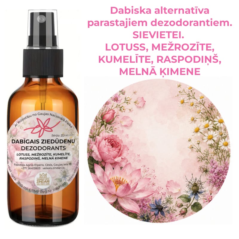 hidrolatu dabīgais dezodorants